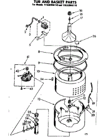 Tub And Basket Parts parts for Kenmore Washer 110.82045110 (11082045110, 110 82045110) from AppliancePartsPros.com