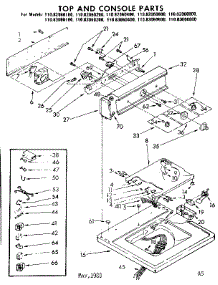 Top And Console Parts parts for Kenmore Washer 110.82060400 (11082060400, 110 82060400) from AppliancePartsPros.com