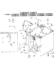 Cabinet Parts parts for Kenmore Washer 110.82060600 (11082060600, 110 82060600) from AppliancePartsPros.com