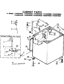 Cabinet Parts parts for Kenmore Washer 110.82070220 (11082070220, 110 82070220) from AppliancePartsPros.com