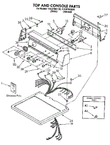 Top And Console Parts parts for Kenmore Dryer 110.87983130 (11087983130, 110 87983130) from AppliancePartsPros.com