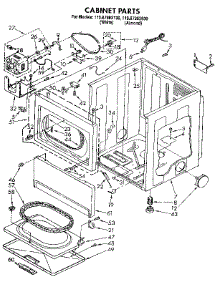 Cabinet Parts parts for Kenmore Dryer 110.87983830 (11087983830, 110 87983830) from AppliancePartsPros.com
