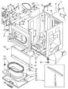 Cabinet parts for Kenmore Dryer 110.87992300 (11087992300, 110 87992300) from AppliancePartsPros.com