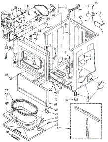 Cabinet parts for Kenmore Dryer 110.87993800 (11087993800, 110 87993800) from AppliancePartsPros.com