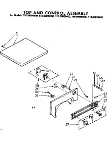 Top And Control Assembly parts for Kenmore Dryer 110.88090200 (11088090200, 110 88090200) from AppliancePartsPros.com