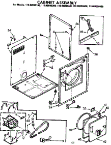 Cabinet Assembly parts for Kenmore Dryer 110.88090400 (11088090400, 110 88090400) from AppliancePartsPros.com