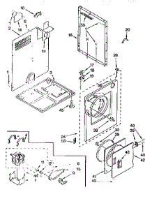 Cabinet parts for Kenmore Dryer 110.88182890 (11088182890, 110 88182890) from AppliancePartsPros.com