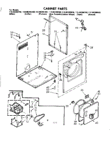 Cabinet Parts parts for Kenmore Dryer 110.88390100 (11088390100, 110 88390100) from AppliancePartsPros.com