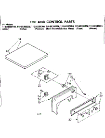 Top And Console Parts parts for Kenmore Dryer 110.88390100 (11088390100, 110 88390100) from AppliancePartsPros.com