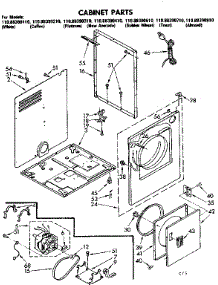 Cabinet Parts parts for Kenmore Dryer 110.88390310 (11088390310, 110 88390310) from AppliancePartsPros.com