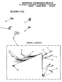 Wiring Harness parts for Kenmore Washer 110.92280100 (11092280100, 110 92280100) from AppliancePartsPros.com