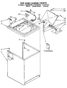 Top And Cabinet parts for Kenmore Washer 110.92280100 (11092280100, 110 92280100) from AppliancePartsPros.com