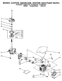Brake, Clutch, Gearcase, Motor And Pump parts for Kenmore Washer 110.92281600 (11092281600, 110 92281600) from AppliancePartsPros.com