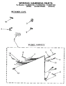 Wiring Harness parts for Kenmore Washer 110.92281600 (11092281600, 110 92281600) from AppliancePartsPros.com