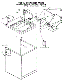 Top And Cabinet parts for Kenmore Washer 110.92281800 (11092281800, 110 92281800) from AppliancePartsPros.com