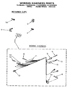 Wiring Harness parts for Kenmore Washer 110.92283100 (11092283100, 110 92283100) from AppliancePartsPros.com