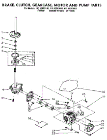 Brake, Clutch, Gearcase, Motor And Pump parts for Kenmore Washer 110.92283600 (11092283600, 110 92283600) from AppliancePartsPros.com