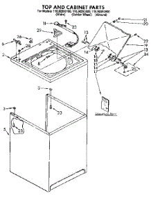 Top And Cabinet parts for Kenmore Washer 110.92283800 (11092283800, 110 92283800) from AppliancePartsPros.com