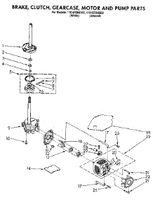 Brake, Clutch, Gearcase, Motor And Pump parts for Kenmore Washer 110.92284100 (11092284100, 110 92284100) from AppliancePartsPros.com