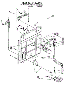 Rear Panel parts for Kenmore Washer 110.92284800 (11092284800, 110 92284800) from AppliancePartsPros.com