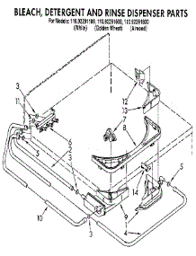 Bleach, Detergent And Rinse Dispenser parts for Kenmore Washer 110.92291100 (11092291100, 110 92291100) from AppliancePartsPros.com