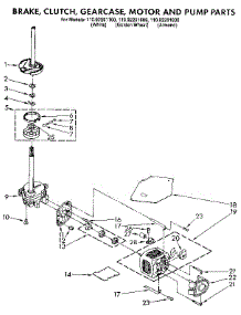 Brake, Clutch, Gearcase, Motor And Pump parts for Kenmore Washer 110.92291800 (11092291800, 110 92291800) from AppliancePartsPros.com