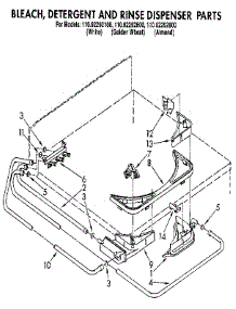 Bleach, Detergent And Rinse Dispenser parts for Kenmore Washer 110.92292100 (11092292100, 110 92292100) from AppliancePartsPros.com