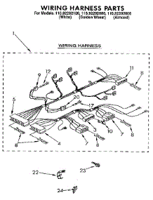 Wiring Harness parts for Kenmore Washer 110.92292100 (11092292100, 110 92292100) from AppliancePartsPros.com