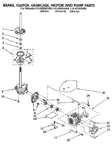 Brake, Clutch, Gearcase, Motor And Pump parts for Kenmore Washer 110.92293100 (11092293100, 110 92293100) from AppliancePartsPros.com