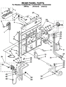 Rear Panel parts for Kenmore Washer 110.92293500 (11092293500, 110 92293500) from AppliancePartsPros.com