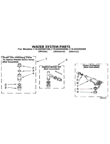Water System parts for Kenmore Washer 110.92293500 (11092293500, 110 92293500) from AppliancePartsPros.com