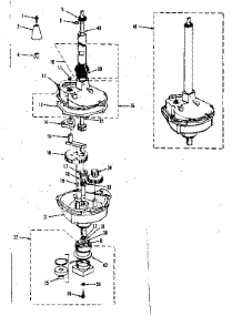 Transmission, Water Seal, Lower Bearing Asmy. parts for Kenmore Washer Dryer Combo 417.89870100 (41789870100, 417 89870100) from AppliancePartsPros.com