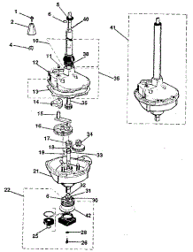 Transmission, Water Seal, Lower Bearing Assy parts for Kenmore Washer Dryer Combo 417.89975800 (41789975800, 417 89975800) from AppliancePartsPros.com