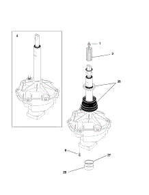 Transmission parts for Kenmore Washer Dryer Combo 417.93702201 (41793702201, 417 93702201) from AppliancePartsPros.com