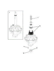 Transmission parts for Kenmore Washer Dryer Combo 417.93802200 (41793802200, 417 93802200) from AppliancePartsPros.com