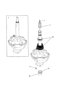 Transmission parts for Kenmore Washer Dryer Combo 417.94702300 (41794702300, 417 94702300) from AppliancePartsPros.com