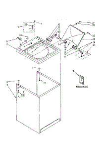 Top And Cabinet Parts parts for Kenmore Washer 110.81664310 (11081664310, 110 81664310) from AppliancePartsPros.com
