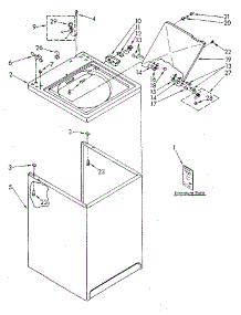 Top And Cabinet parts for Kenmore Washer 110.81821100 (11081821100, 110 81821100) from AppliancePartsPros.com