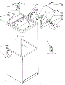 Top And Cabinet parts for Kenmore Washer 110.81821110 (11081821110, 110 81821110) from AppliancePartsPros.com