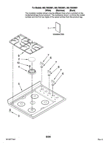 Cooktop Parts parts for Kenmore Range 665.78009801 (66578009801, 665 78009801) from AppliancePartsPros.com