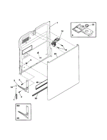 Door parts for Kenmore Dishwasher 587.15163400 (58715163400, 587 15163400) from AppliancePartsPros.com
