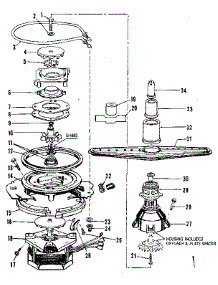 Motor, Heater, And Spray Arm Details parts for Kenmore Dishwasher 587.1517585 (5871517585, 587 1517585) from AppliancePartsPros.com