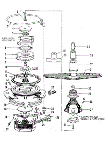 Motor, Heater, And Spray Arm Details parts for Kenmore Dishwasher 587.1517586 (5871517586, 587 1517586) from AppliancePartsPros.com