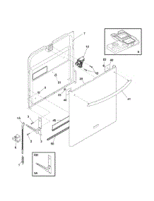 Door parts for Kenmore Dishwasher 587.15202800 (58715202800, 587 15202800) from AppliancePartsPros.com