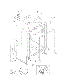 Tub parts for Kenmore Dishwasher 587.15203801 (58715203801, 587 15203801) from AppliancePartsPros.com