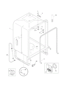 Tub parts for Kenmore Dishwasher 587.15203802 (58715203802, 587 15203802) from AppliancePartsPros.com