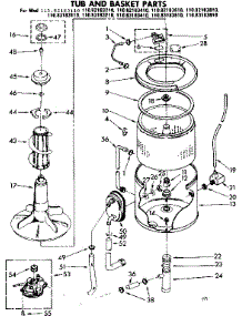 Tub And Basket Parts parts for Kenmore Washer 110.83183810 (11083183810, 110 83183810) from AppliancePartsPros.com