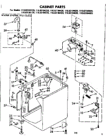 Cabinet Parts parts for Kenmore Washer 110.83194120 (11083194120, 110 83194120) from AppliancePartsPros.com