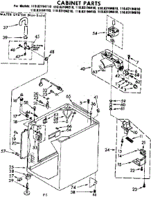 Cabinet Parts parts for Kenmore Washer 110.83194210 (11083194210, 110 83194210) from AppliancePartsPros.com