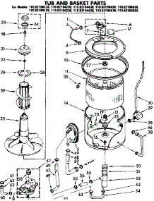 Tub And Basket Parts parts for Kenmore Washer 110.83194230 (11083194230, 110 83194230) from AppliancePartsPros.com